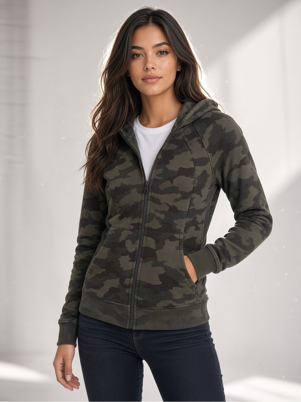 Lululemon Scuba Hoodie in Camo Print Size 10